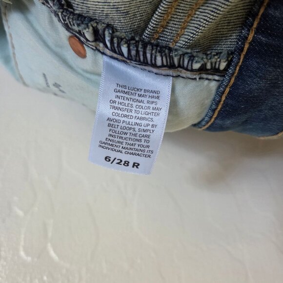 Lucky Brand Bridgette Denim Ankle Jeans Blue Distressed Exposed Button Fly 6 NEW - Picture 12 of 12